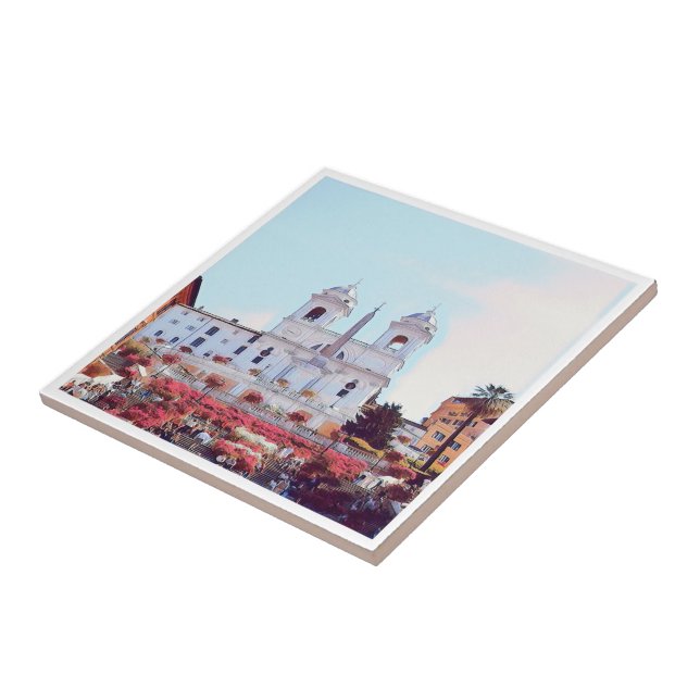 ldp PIAZZA DI SPAGNA - Rome - with flowers - Tile (Side)