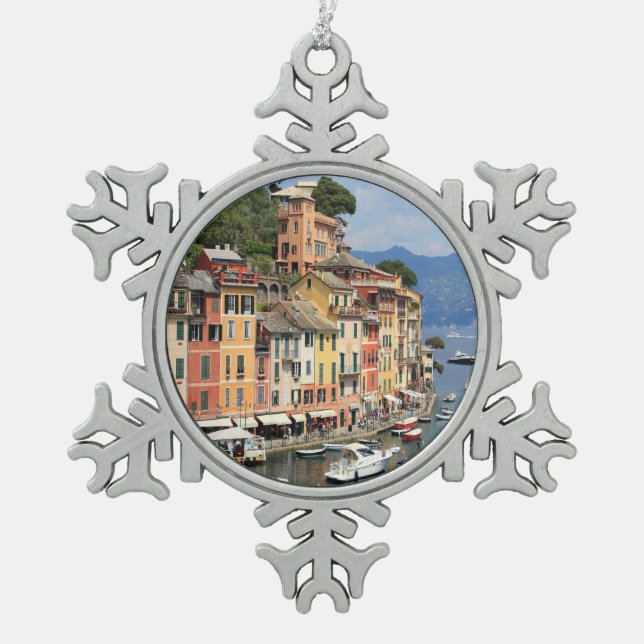 ldp PORTOFINO - Best View.j Snowflake Pewter Christmas Ornament (Front)