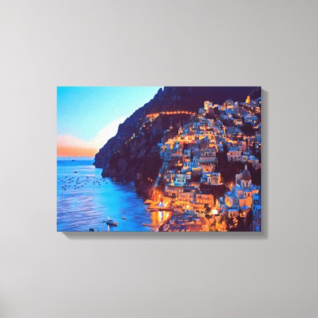 ldp POSITANO Amalfi Coast - sunset taken by Hotel Canvas Print (Front)