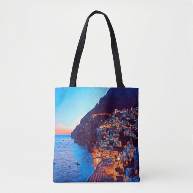 ldp POSITANO Amalfi Coast - sunset taken by Hotel Tote Bag (Front)