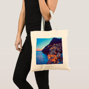 ldp POSITANO Amalfi Coast - sunset taken by Hotel Tote Bag
