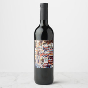 ldp POSITANO - town - church Santa Maria Assunta - Wine Label