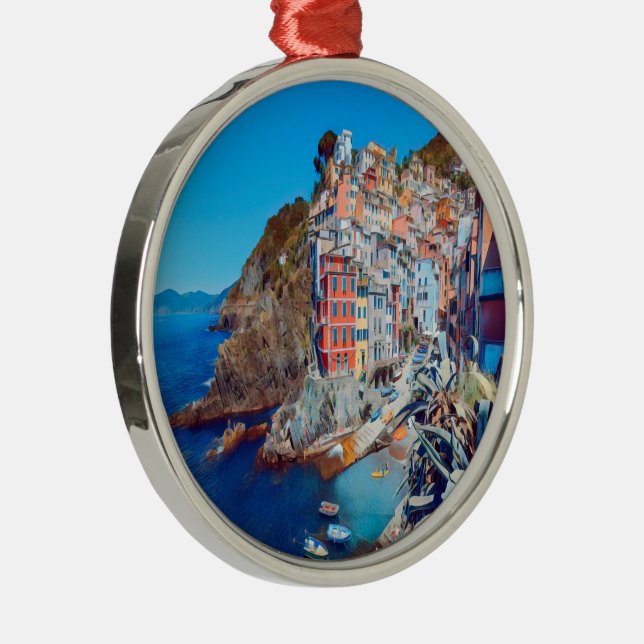 ldp RIOMAGGIORE - Cinque Terre - Metal Tree Decoration (Right)