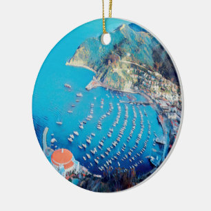ldp SANTA CATALINA Island - California - harbour Ceramic Tree Decoration