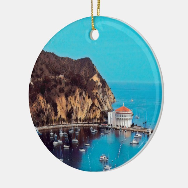 ldp SANTA CATALINA ISLAND - harbour - Ceramic Tree Decoration (Left)