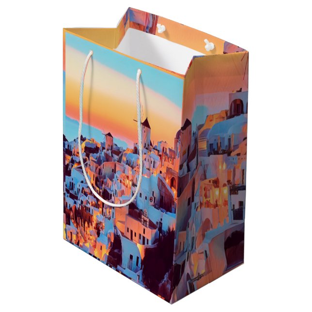 ldp SANTORINI - panorama - by nigth - Medium Gift Bag (Back Angled)