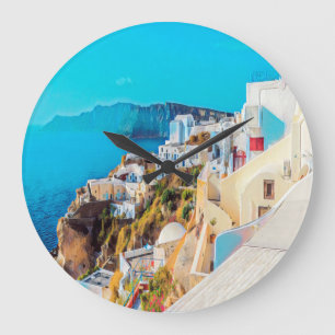 ldp SANTORINI - panorama - Large Clock