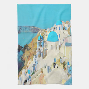 ldp SANTORINI - view - Tea Towel