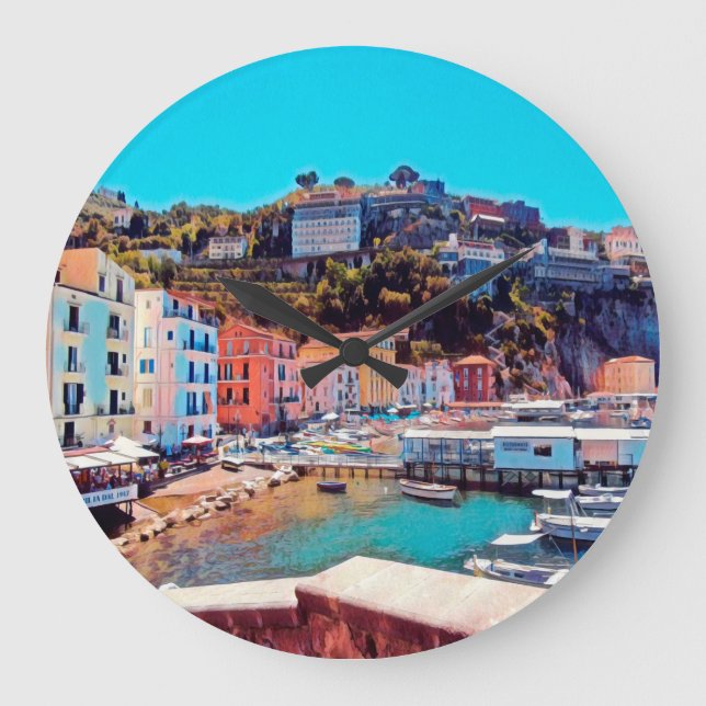 ldp SORRENTO - panorama - beach - Large Clock (Front)