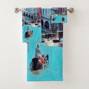 ldp VENICE - gondolas - rialto - Bath Towel Set