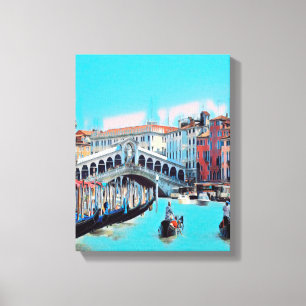ldp VENICE - gondolas - rialto - Canvas Print