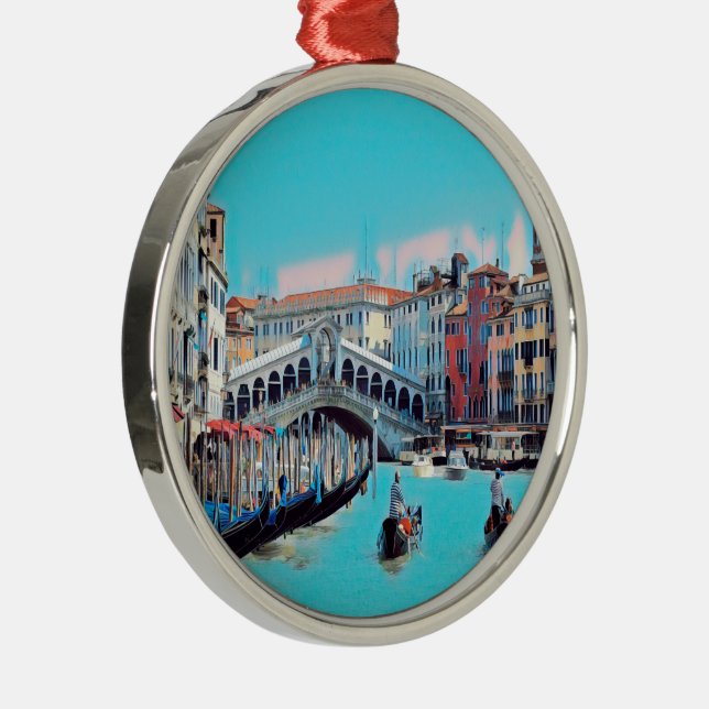 ldp VENICE - gondolas - rialto - Metal Tree Decoration (Right)