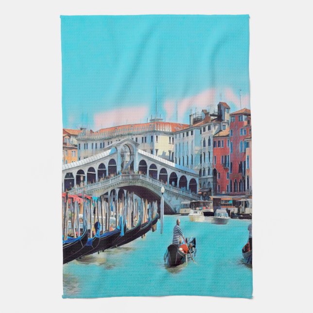ldp VENICE - gondolas - rialto - Tea Towel (Vertical)