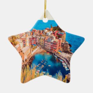 ldp VERNAZZA - Cinque Terre - Ceramic Tree Decoration