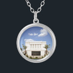 lds mesa arizona temple mormon picture silver plated necklace<br><div class="desc">beautiful picture of the mesa temple. perfect for the arizona family.</div>