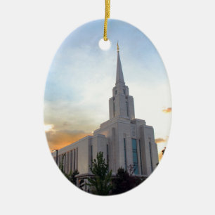 LDS mormon Oquirrh Mountain Utah temple Ceramic Tree Decoration