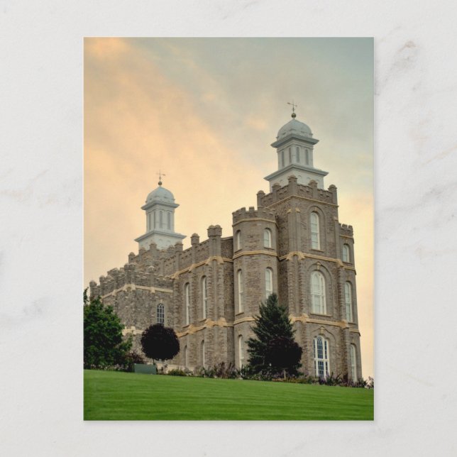 LDS Mormon Temple Logan,  Utah Postcard (Front)