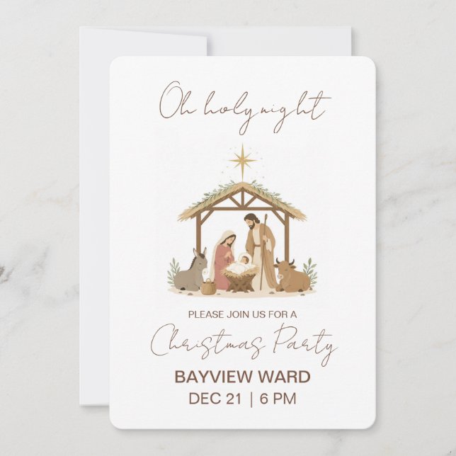 LDS Nativity Christmas Party Invitation (Front)