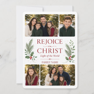 LDS Rejoice in Christ Family Photo Christmas Holiday Card