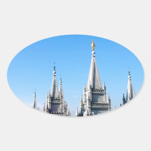 lds salt lake city temple angel moroni oval sticker