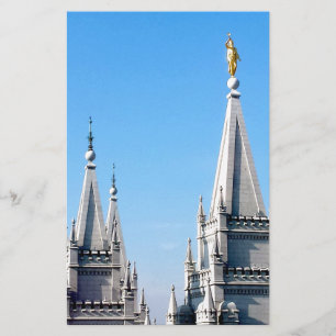 lds salt lake city temple angel moroni stationery