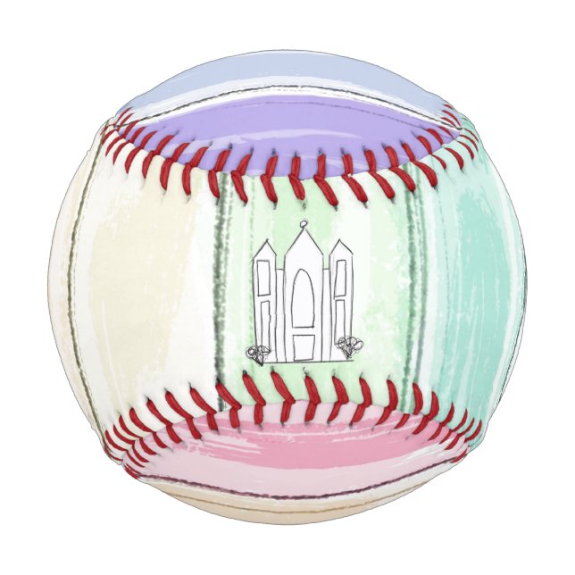 LDS Salt Lake City Temple rainbow sunset mormon  Baseball (Front)