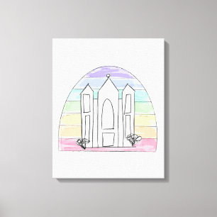 LDS Salt Lake City Temple rainbow sunset mormon  Canvas Print
