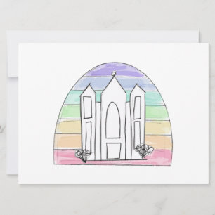 LDS Salt Lake City Temple rainbow sunset mormon Card