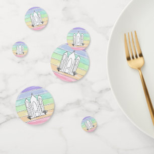 LDS Salt Lake City Temple rainbow sunset mormon Confetti
