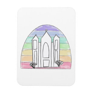 LDS Salt Lake City Temple rainbow sunset mormon  Magnet