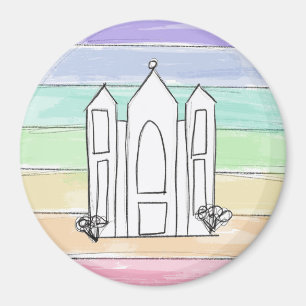 LDS Salt Lake City Temple rainbow sunset mormon Magnet