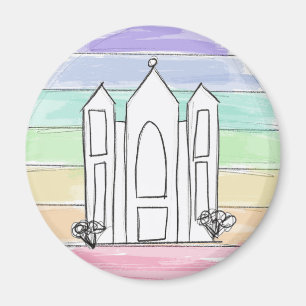 LDS Salt Lake City Temple rainbow sunset mormon Magnet