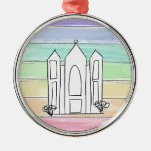 LDS Salt Lake City Temple rainbow sunset mormon  Metal Tree Decoration