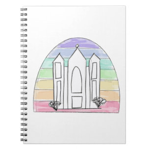 LDS Salt Lake City Temple rainbow sunset mormon Notebook