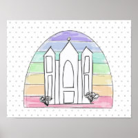 LDS Salt Lake City Temple rainbow sunset mormon