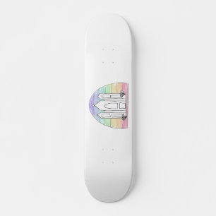 LDS Salt Lake City Temple rainbow sunset mormon Skateboard