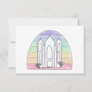 LDS Salt Lake City Temple rainbow sunset mormon Thank You Card