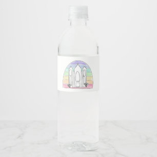 LDS Salt Lake City Temple rainbow sunset mormon  Water Bottle Label
