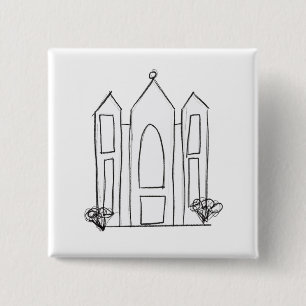 LDS Salt Lake City Temple simple modern mormon 15 Cm Square Badge