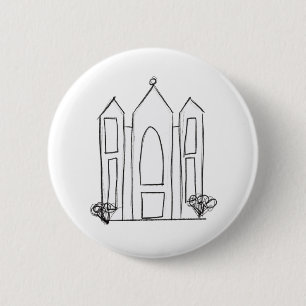 LDS Salt Lake City Temple simple modern mormon  6 Cm Round Badge