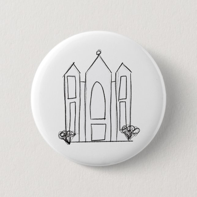 LDS Salt Lake City Temple simple modern mormon  6 Cm Round Badge (Front)