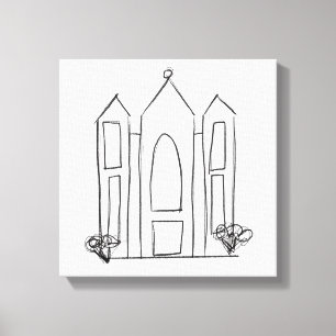 LDS Salt Lake City Temple simple modern mormon Canvas Print