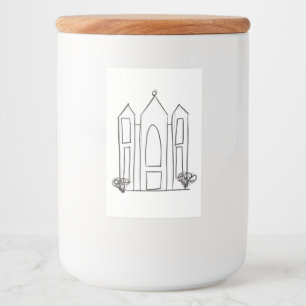 LDS Salt Lake City Temple simple modern mormon Food Label