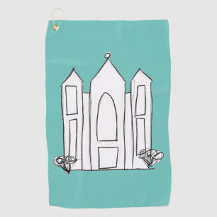 LDS Salt Lake City Temple simple modern mormon  Golf Towel