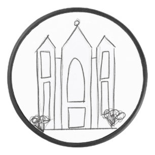 LDS Salt Lake City Temple simple modern mormon Hockey Puck