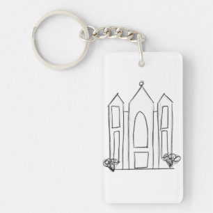 LDS Salt Lake City Temple simple modern mormon  Key Ring