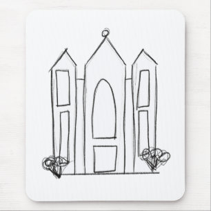LDS Salt Lake City Temple simple modern mormon Mouse Pad