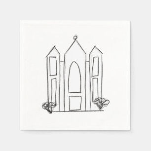 LDS Salt Lake City Temple simple modern mormon Napkin