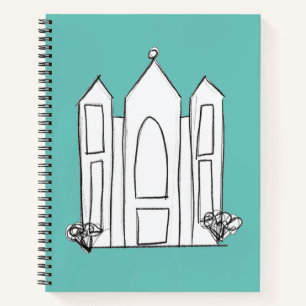 LDS Salt Lake City Temple simple modern mormon  Notebook