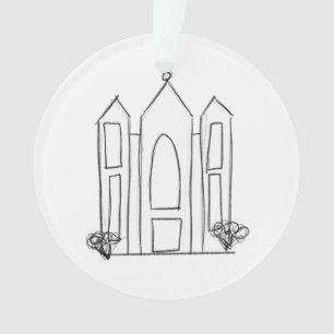 LDS Salt Lake City Temple simple modern mormon Ornament